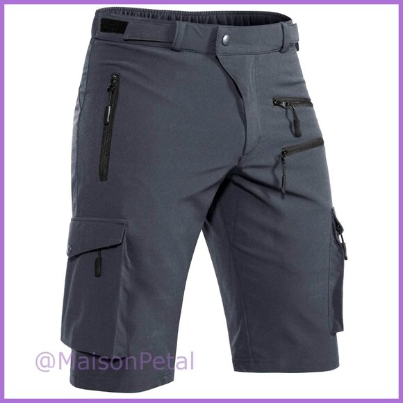 Men's Mountain Bike Shorts Stretch Quick Dry Cargo with Zipper Pocket